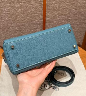 wholesale quality hermes kelly 25 togo blue jean phw